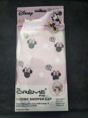 The Creme Shop Disney Minnie Mouse Pink Polka Dot Luxury Shower Cap